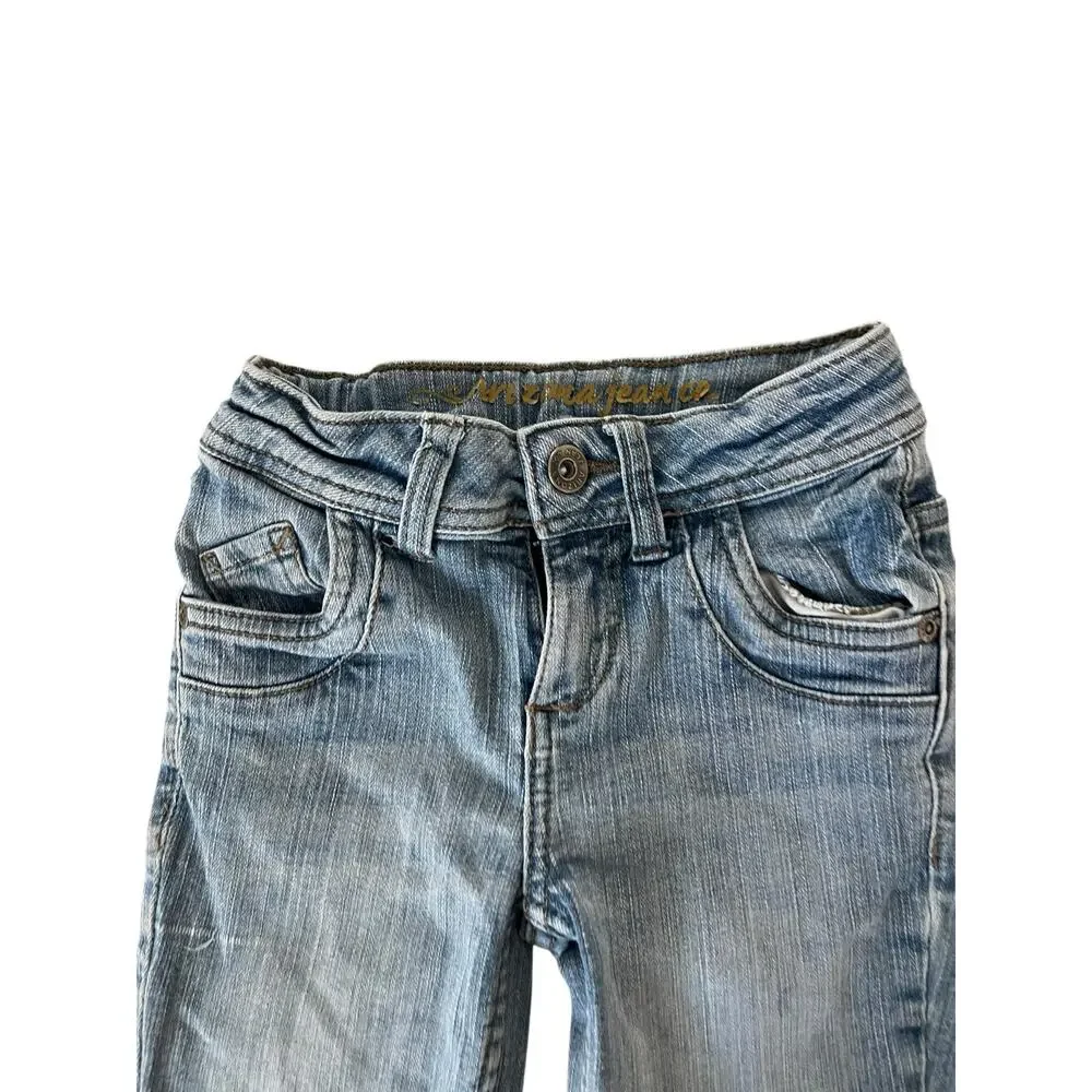 Arizona Jeans Co Boys Medium Wash Blue Denim Jean Shorts Youth Size 8